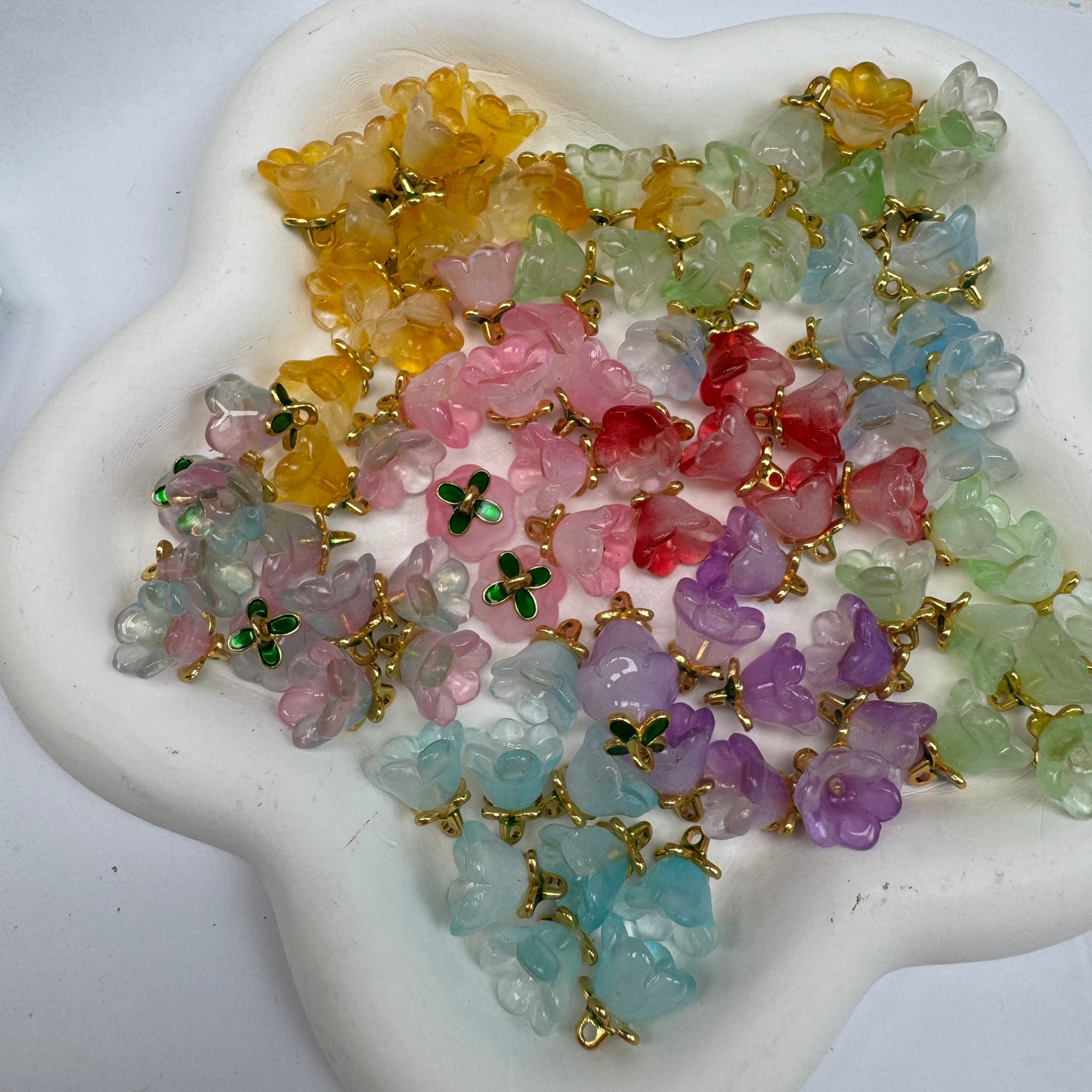 Mix Beads with Glass Flower fruit Acrylic Tiny Beads for Diy Handmade