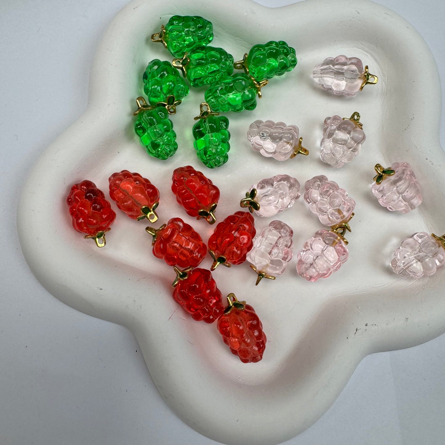Mix Beads with Glass Flower fruit Acrylic Tiny Beads for Diy Handmade