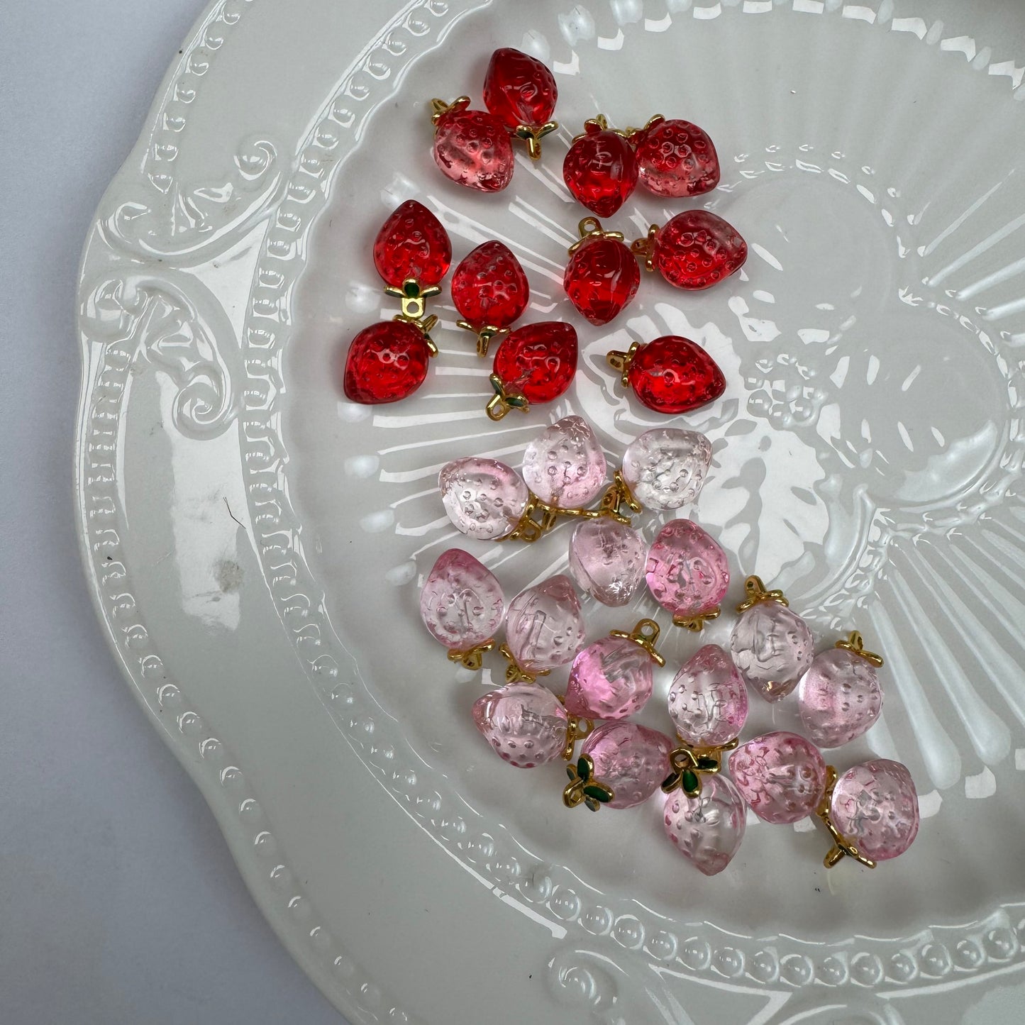 Mix Beads with Glass Flower fruit Acrylic Tiny Beads for Diy Handmade