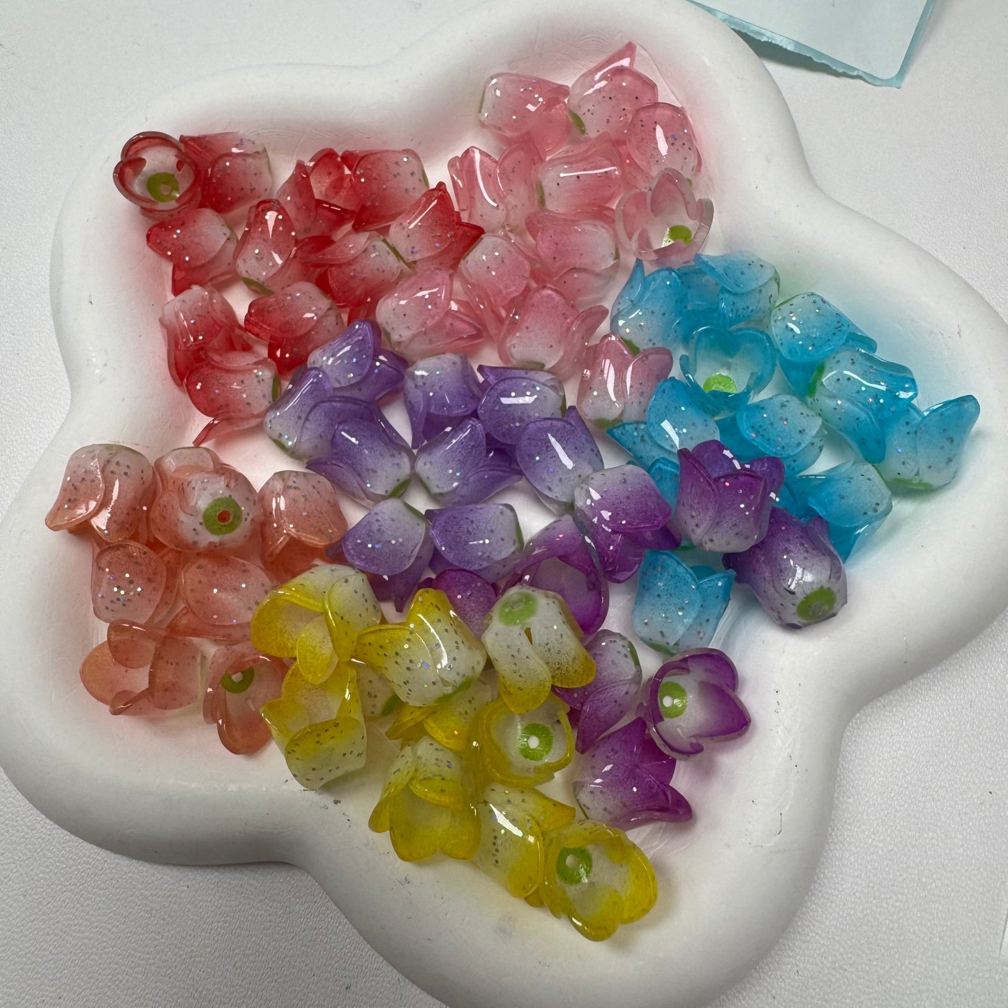 Mix Beads with Glass Flower fruit Acrylic Tiny Beads for Diy Handmade