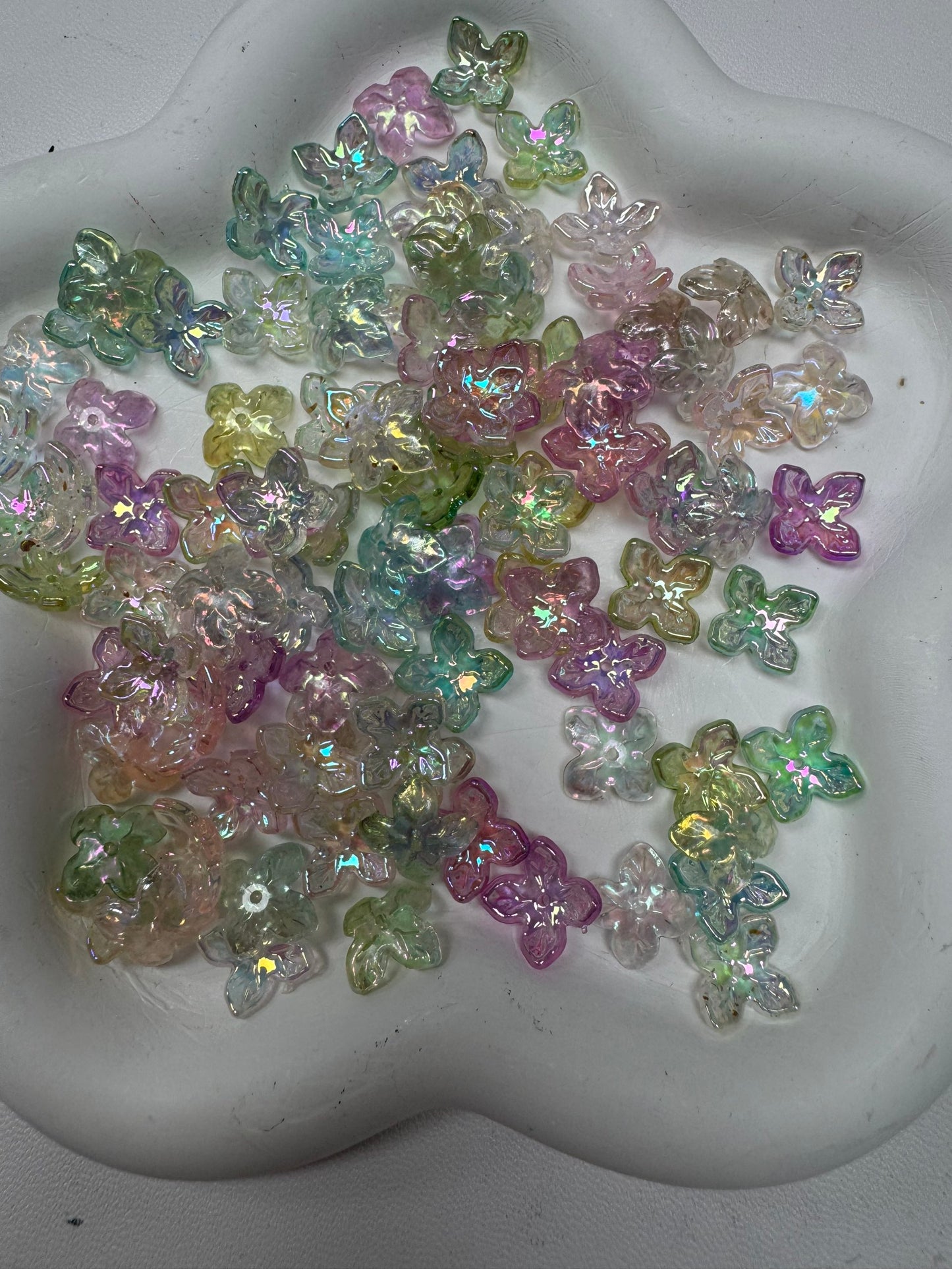 Mix Beads with Glass Flower fruit Acrylic Tiny Beads for Diy Handmade