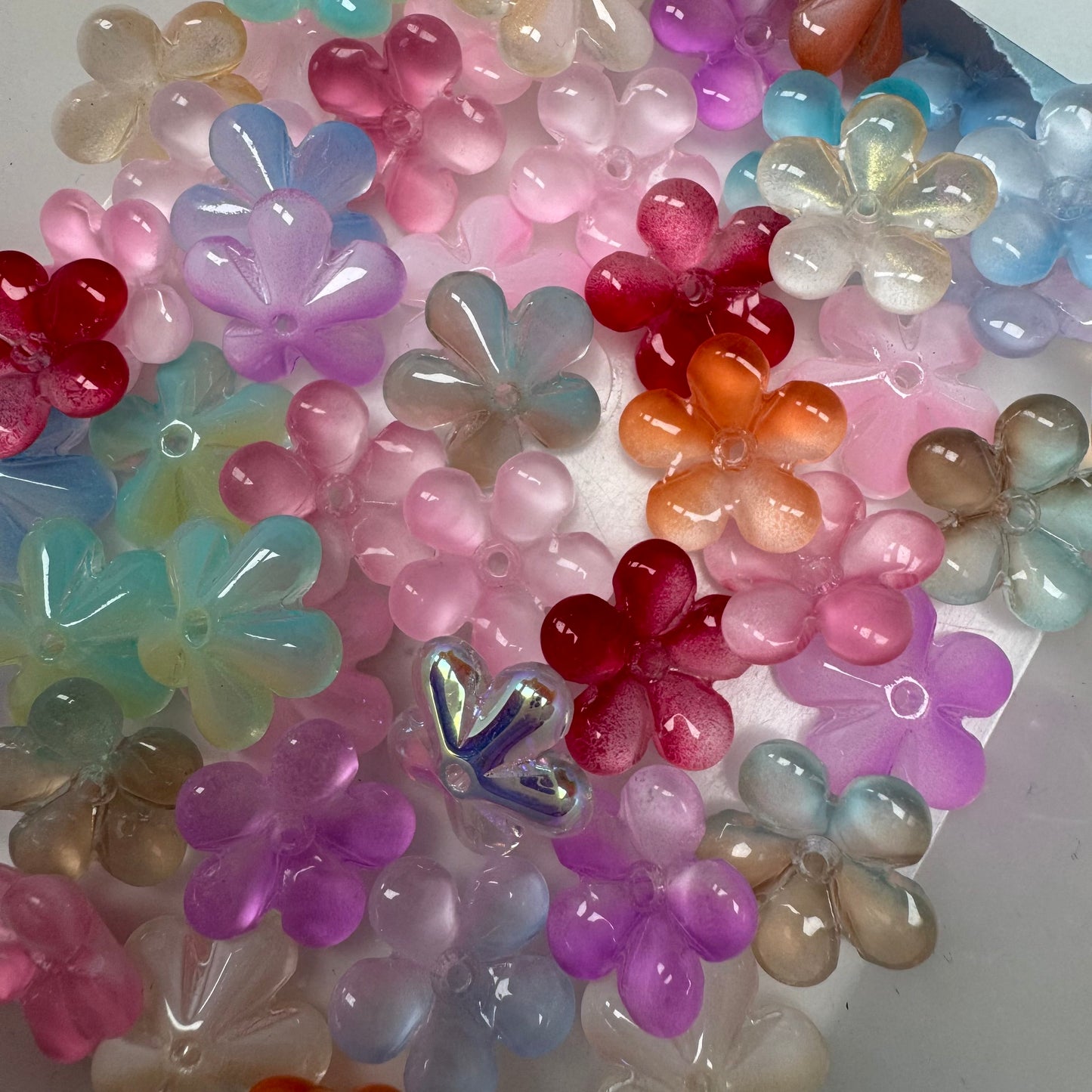 Mix Beads with Glass Flower fruit Acrylic Tiny Beads for Diy Handmade