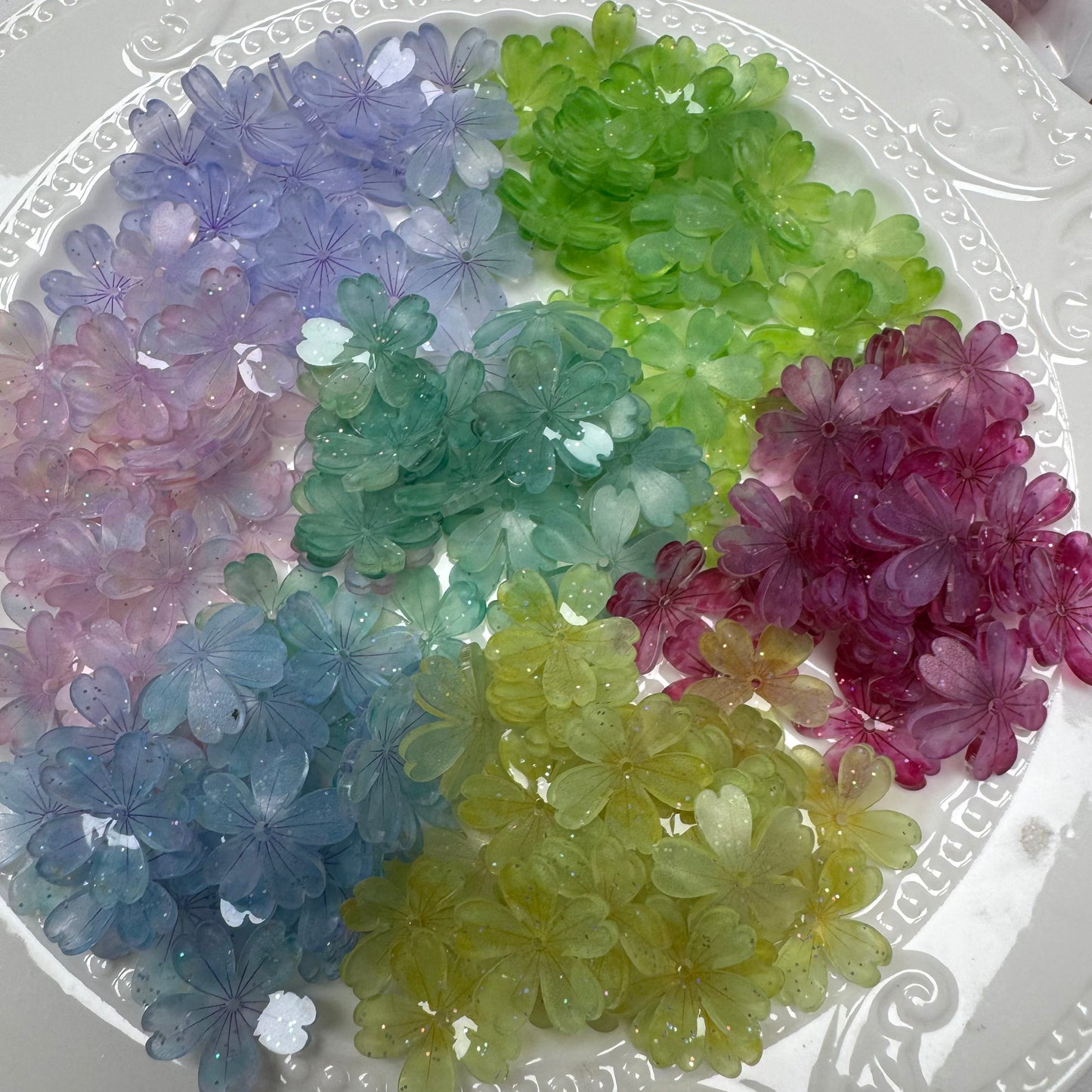 Mix Beads with Glass Flower fruit Acrylic Tiny Beads for Diy Handmade