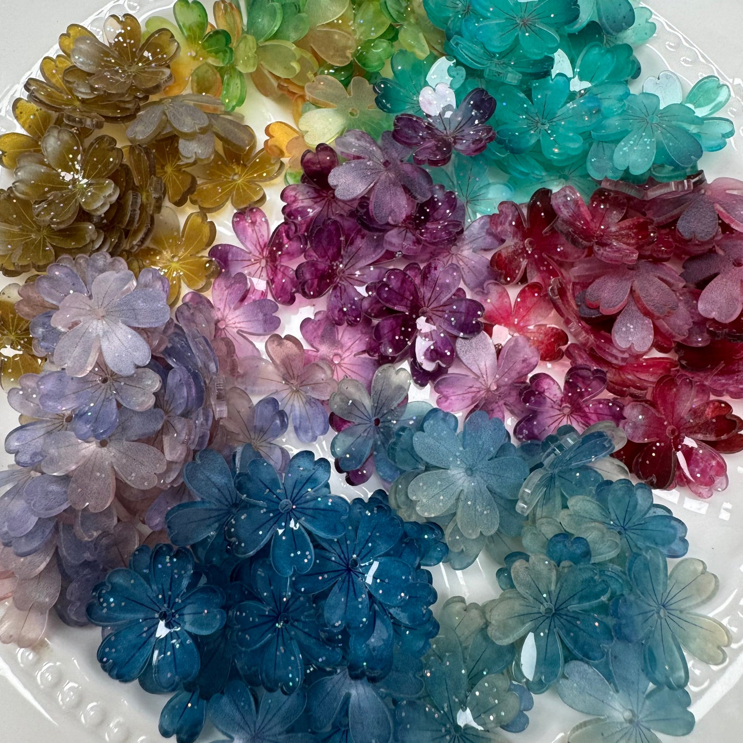 Mix Beads with Glass Flower fruit Acrylic Tiny Beads for Diy Handmade