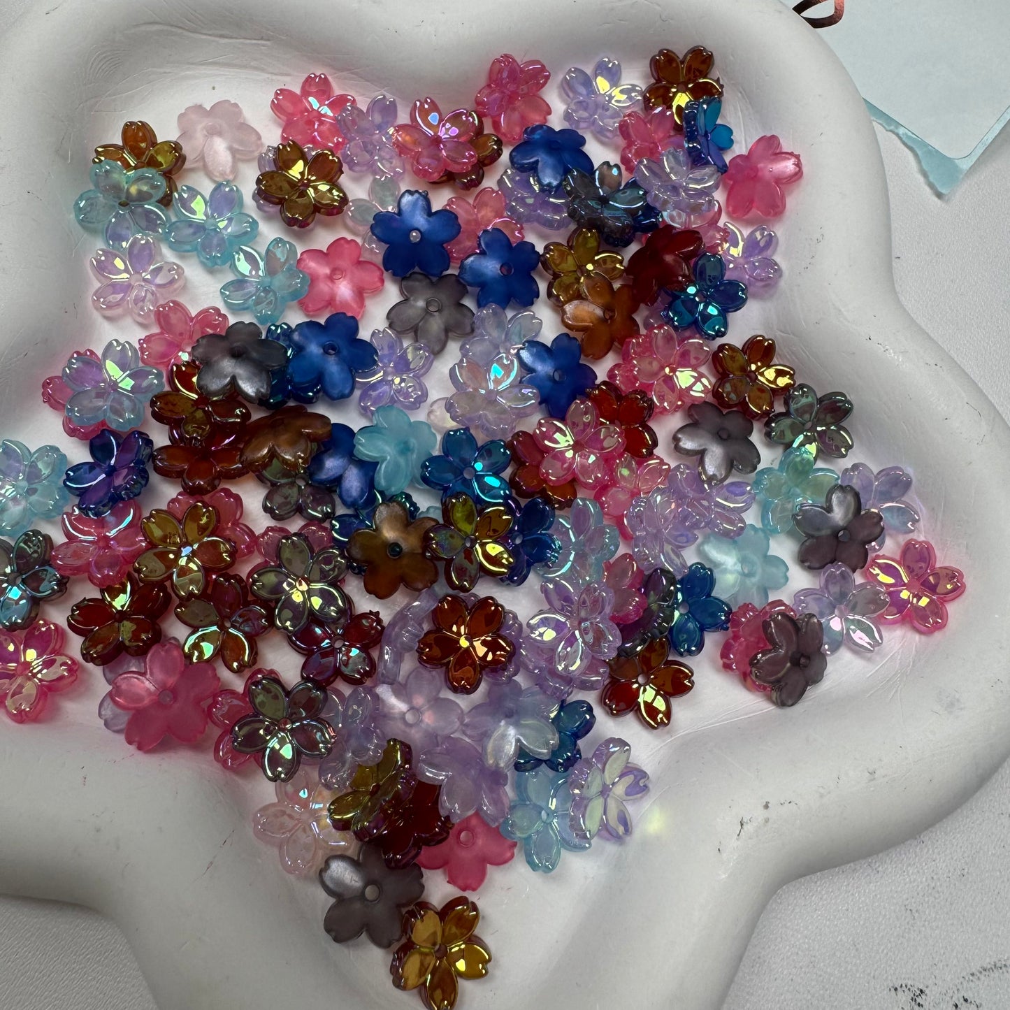 Mix Beads with Glass Flower fruit Acrylic Tiny Beads for Diy Handmade