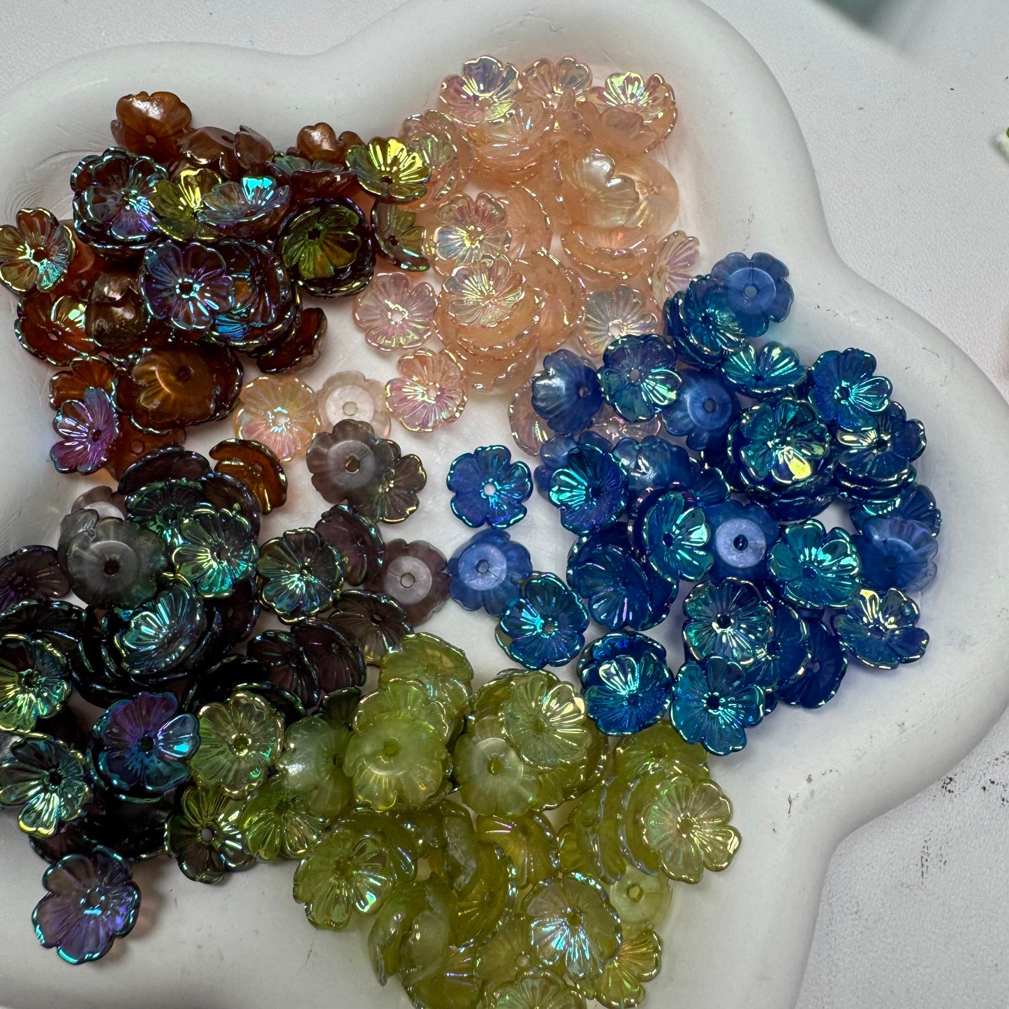 Mix Beads with Glass Flower fruit Acrylic Tiny Beads for Diy Handmade