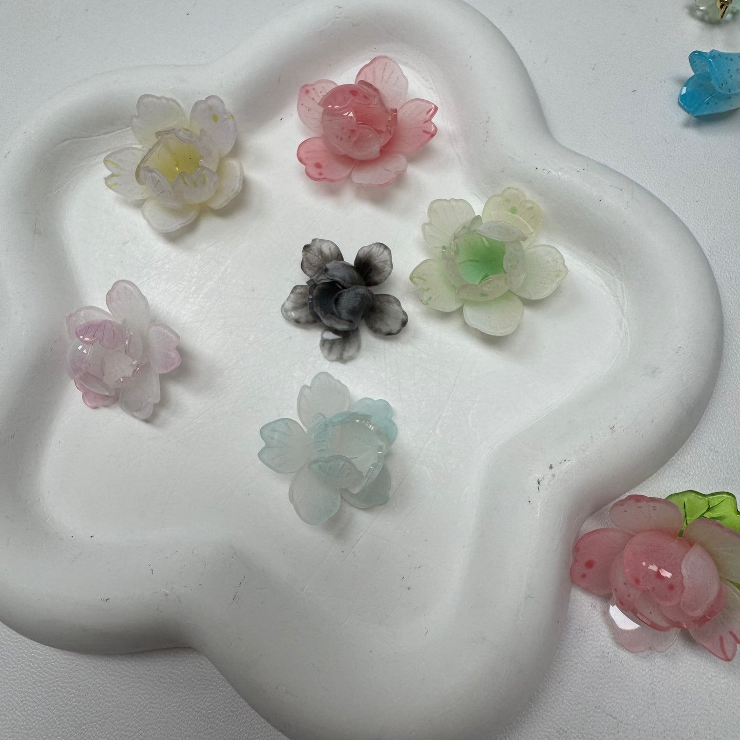 Mix Beads with Glass Flower fruit Acrylic Tiny Beads for Diy Handmade