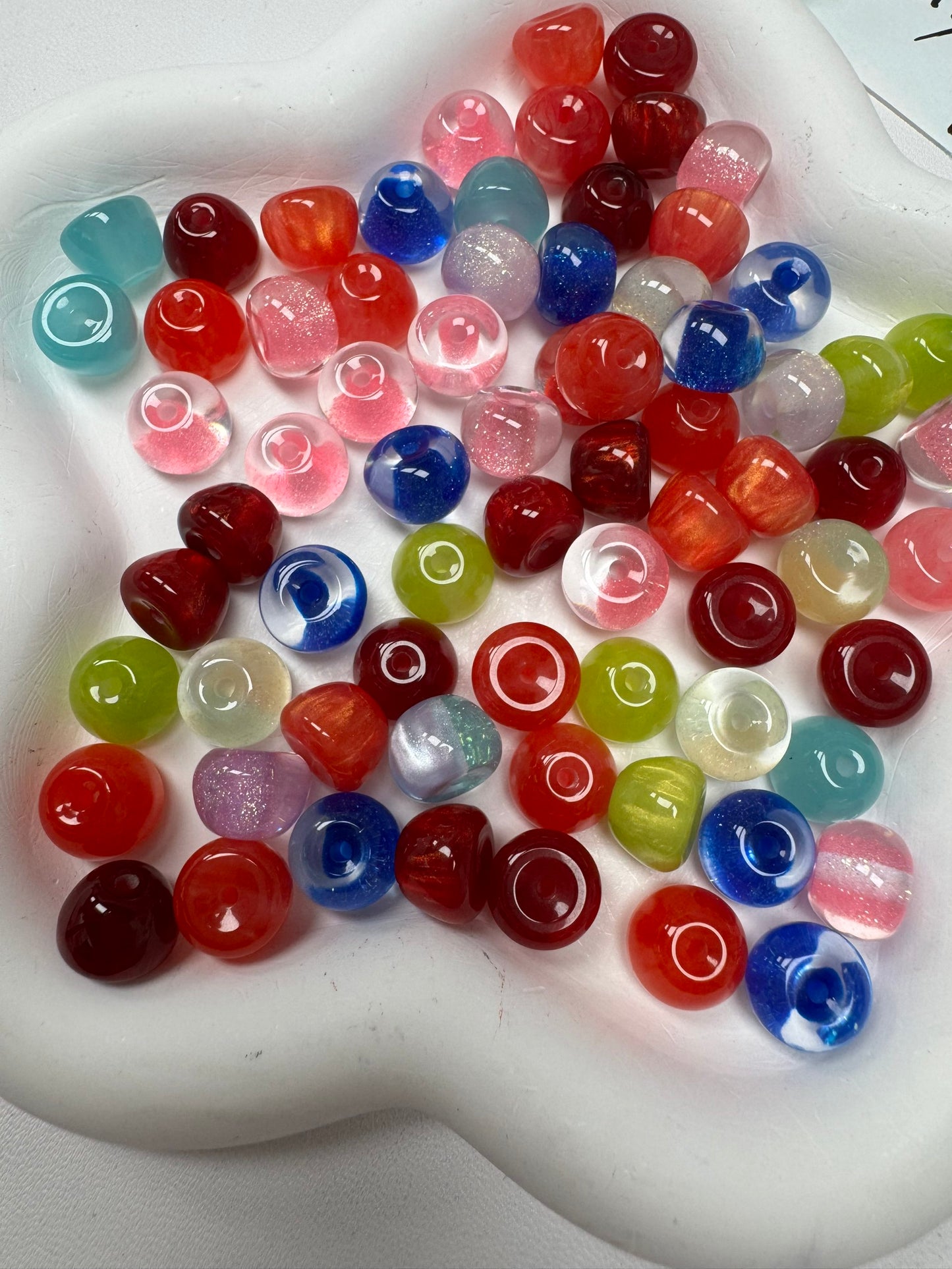 Mix Beads with Glass Flower fruit Acrylic Tiny Beads for Diy Handmade