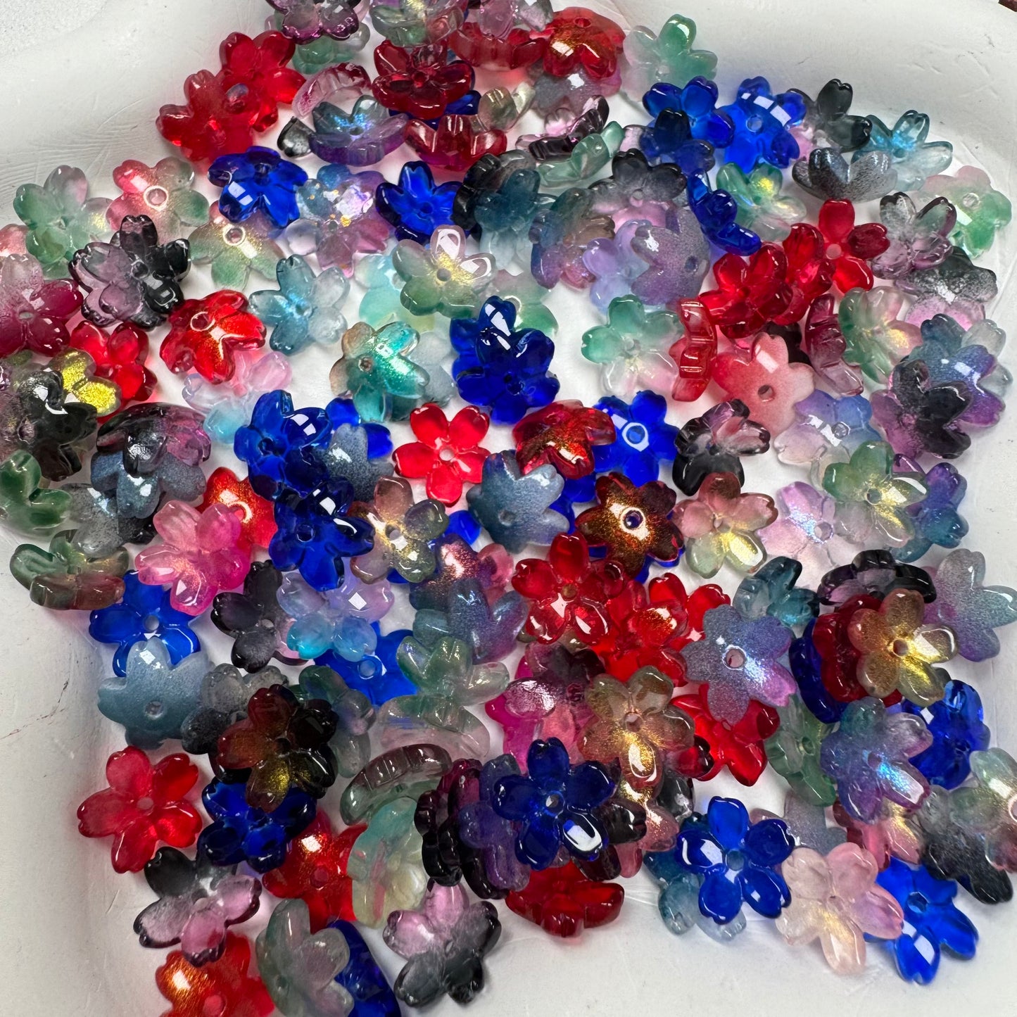 Mix Beads with Glass Flower fruit Acrylic Tiny Beads for Diy Handmade