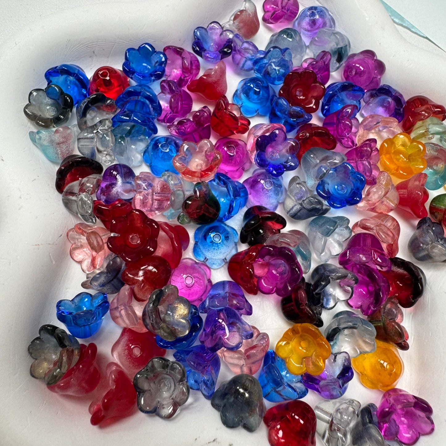 Mix Beads with Glass Flower fruit Acrylic Tiny Beads for Diy Handmade