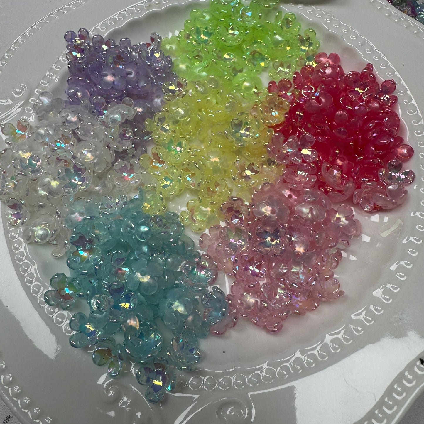 Mix Beads with Glass Flower fruit Acrylic Tiny Beads for Diy Handmade