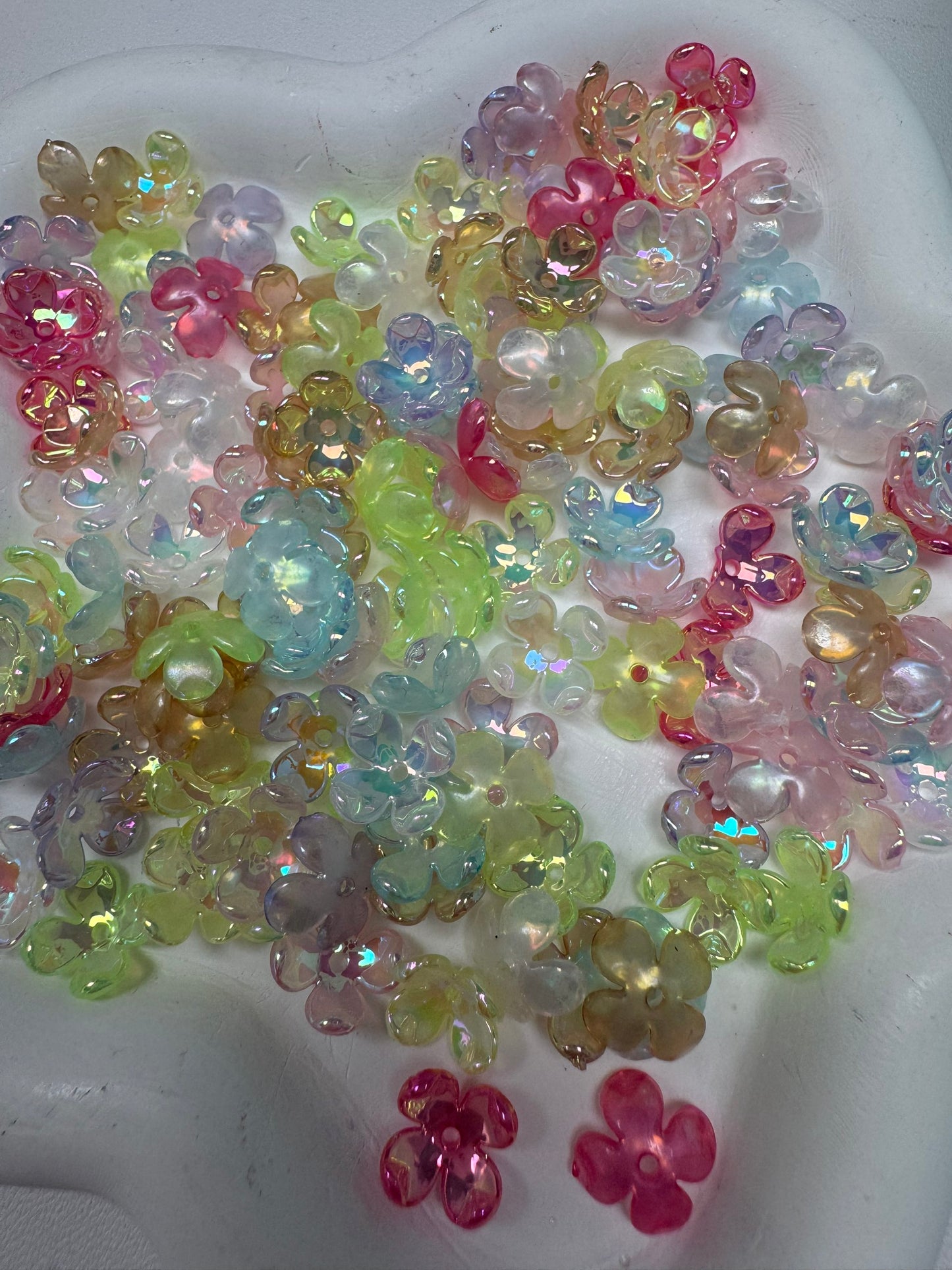 Mix Beads with Glass Flower fruit Acrylic Tiny Beads for Diy Handmade