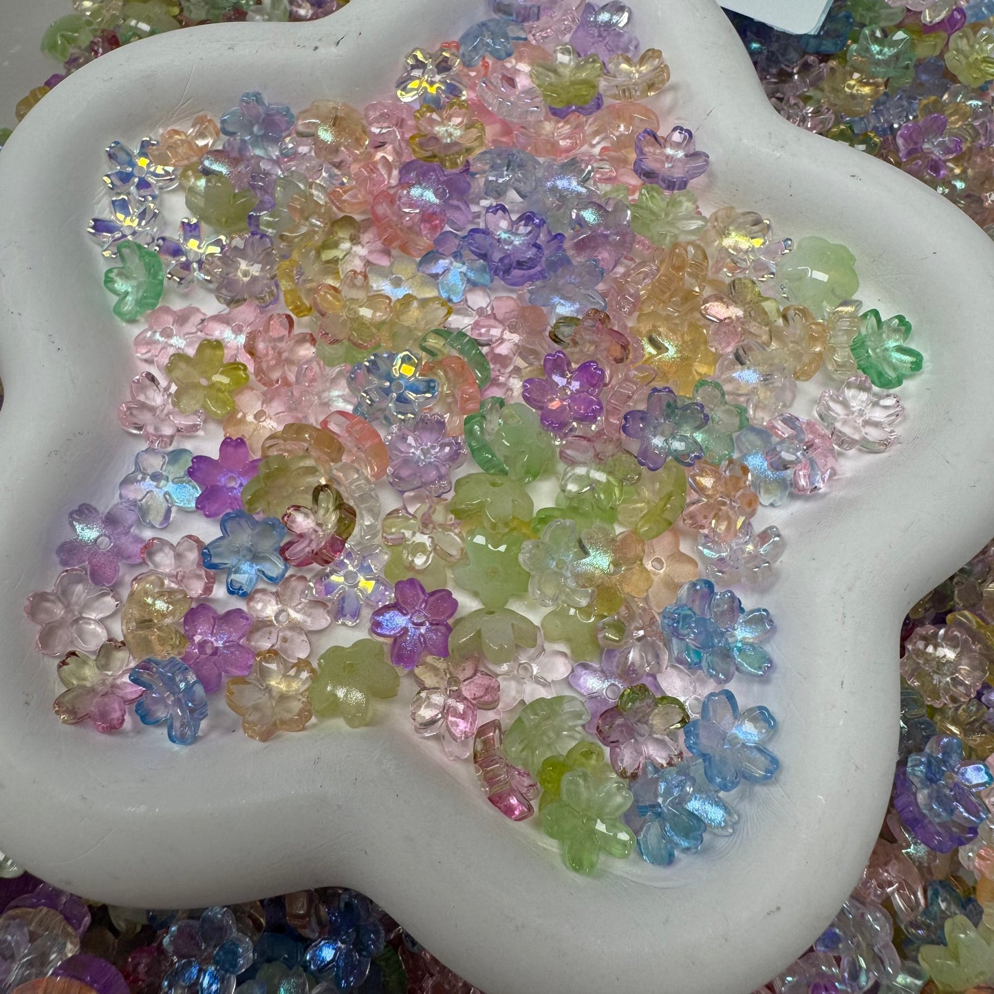 Mix Beads with Glass Flower fruit Acrylic Tiny Beads for Diy Handmade