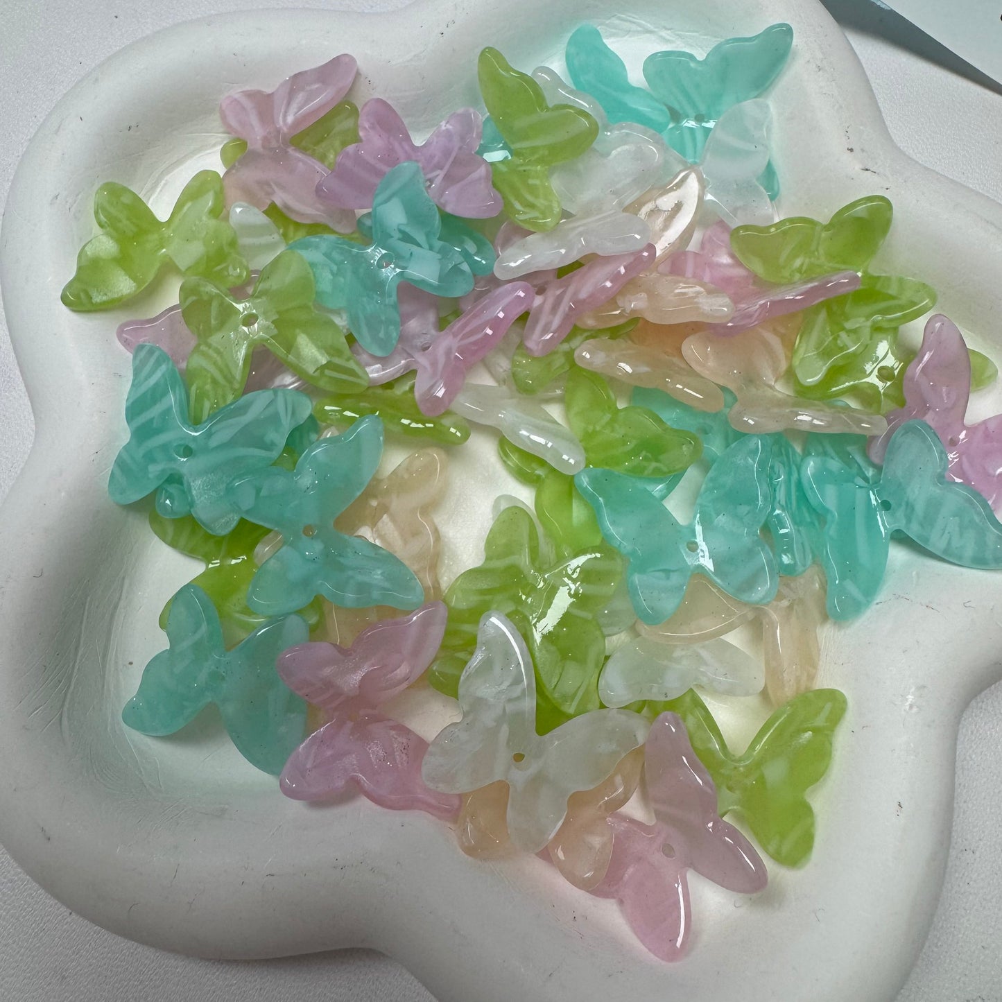 Mix Beads with Glass Flower fruit Acrylic Tiny Beads for Diy Handmade