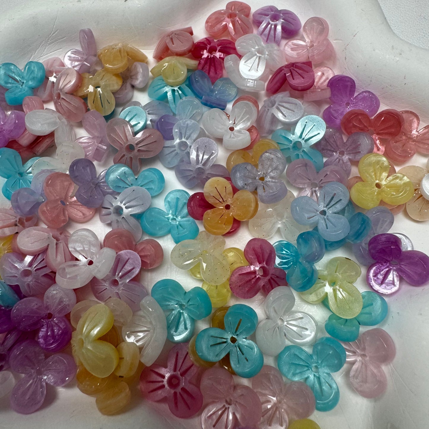 Mix Beads with Glass Flower fruit Acrylic Tiny Beads for Diy Handmade
