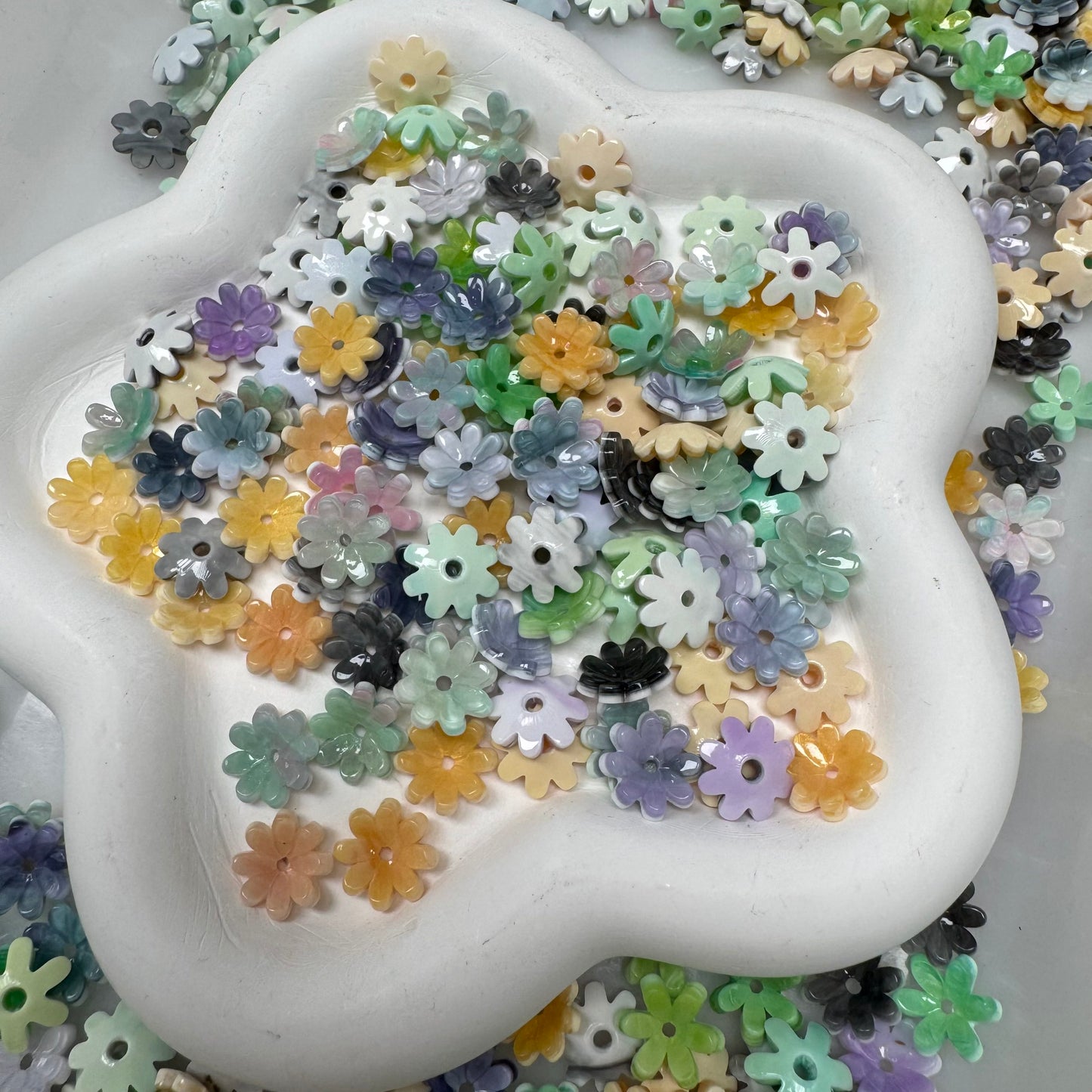 Mix Beads with Glass Flower fruit Acrylic Tiny Beads for Diy Handmade