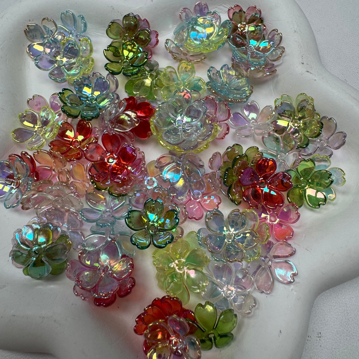 Mix Beads with Glass Flower fruit Acrylic Tiny Beads for Diy Handmade
