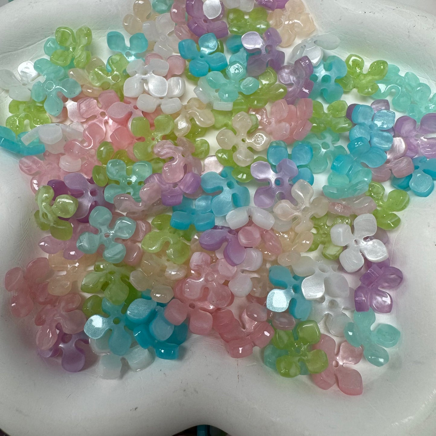 Mix Beads with Glass Flower fruit Acrylic Tiny Beads for Diy Handmade