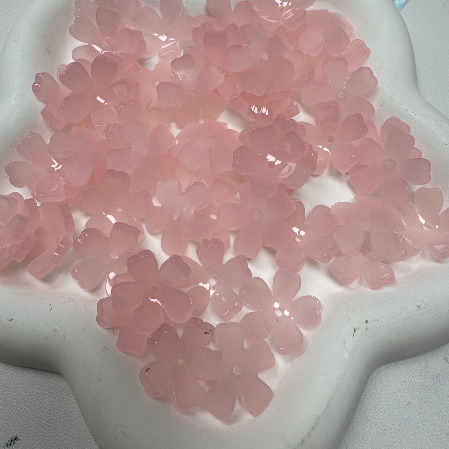 Pink Flower fruit Acrylic Tiny Beads for Diy Handmade