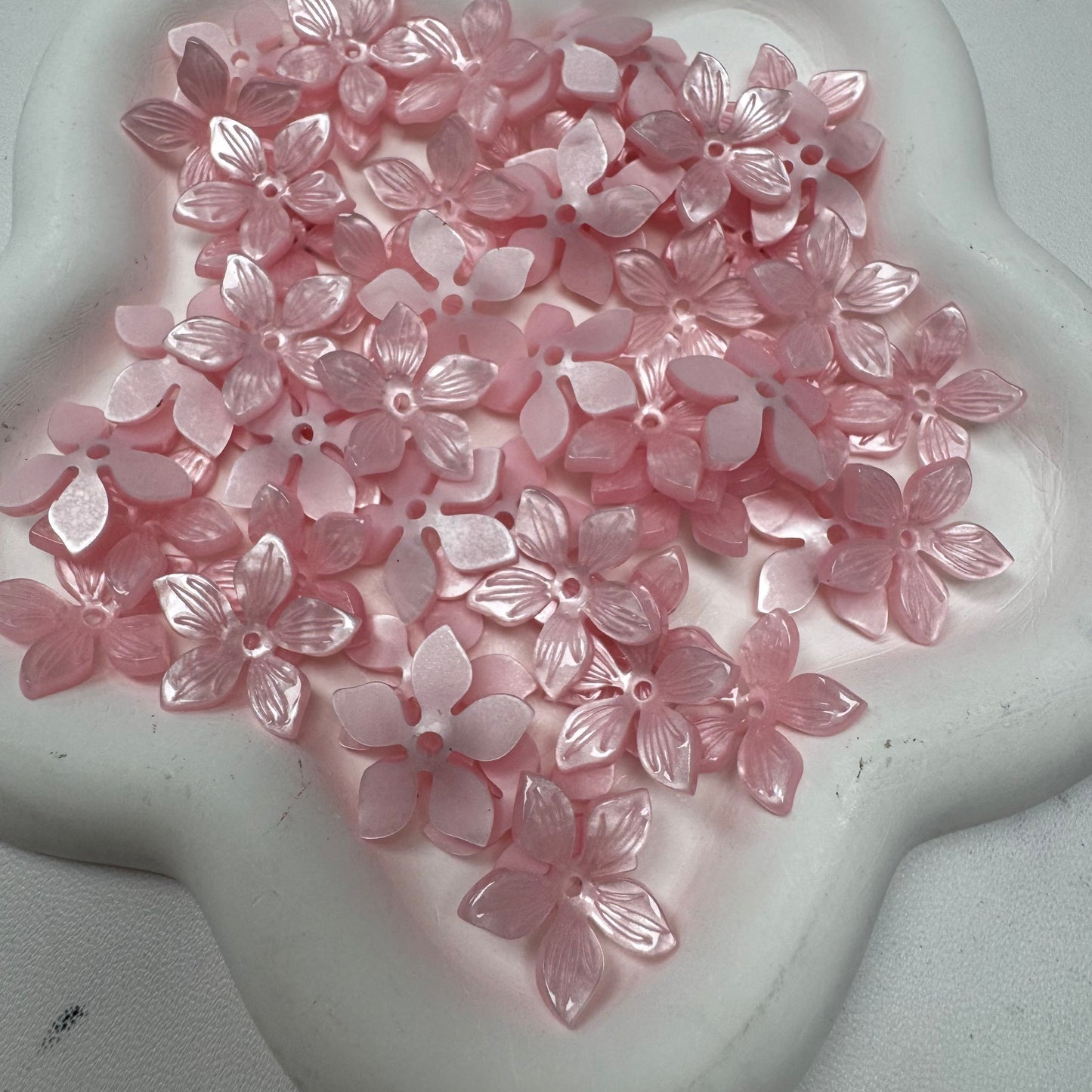 Pink Flower fruit Acrylic Tiny Beads for Diy Handmade