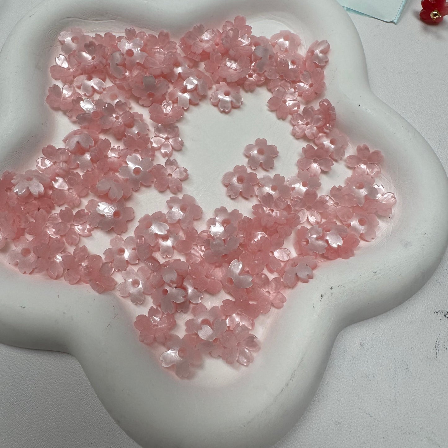 Pink Flower fruit Acrylic Tiny Beads for Diy Handmade