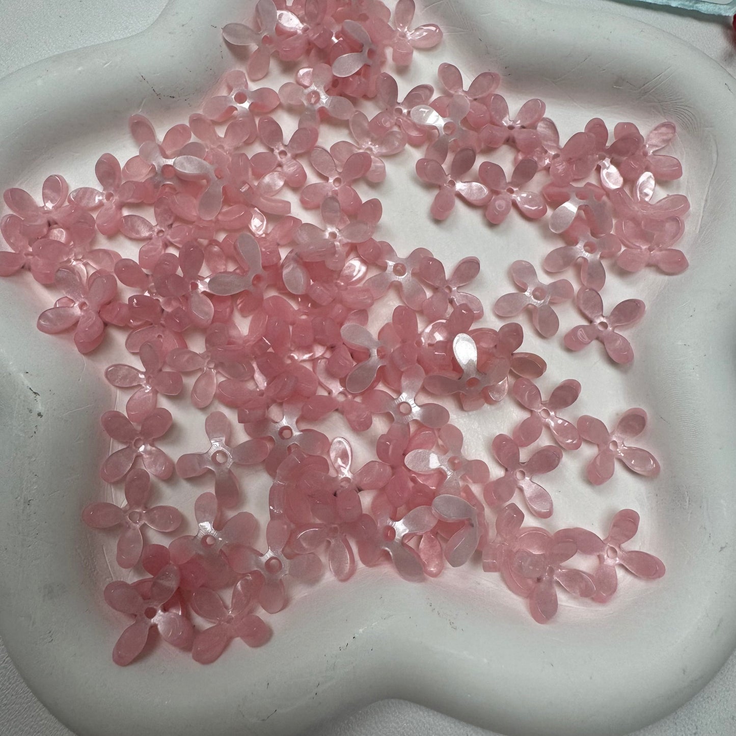 Pink Flower fruit Acrylic Tiny Beads for Diy Handmade