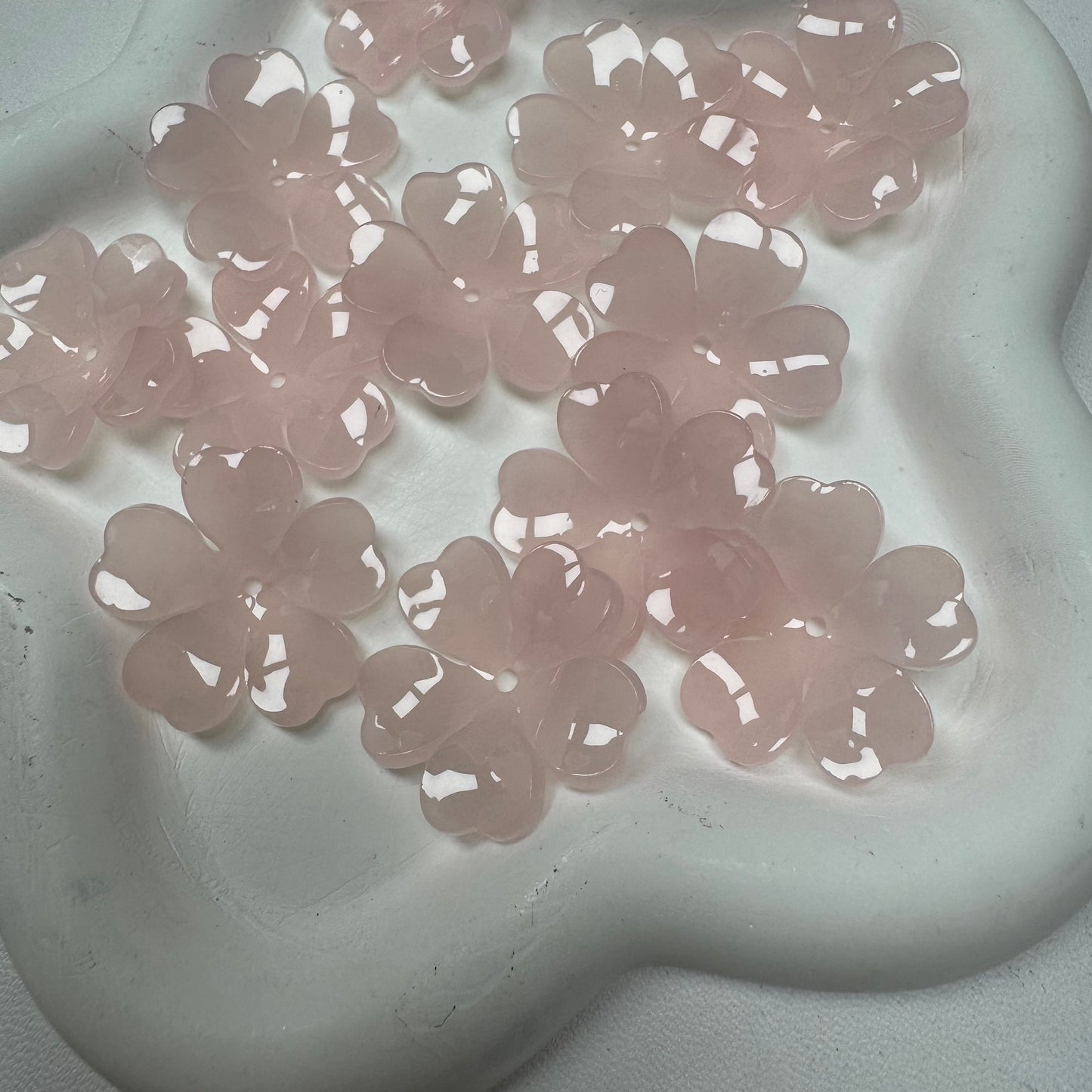 Pink Flower fruit Acrylic Tiny Beads for Diy Handmade