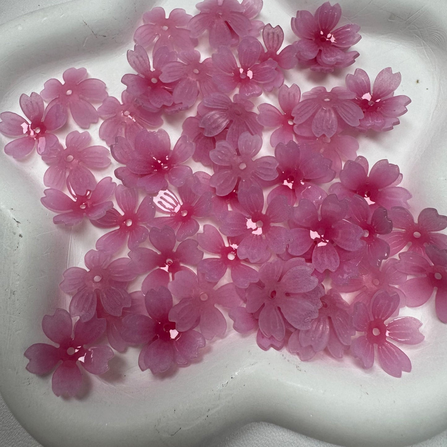 Pink Flower fruit Acrylic Tiny Beads for Diy Handmade
