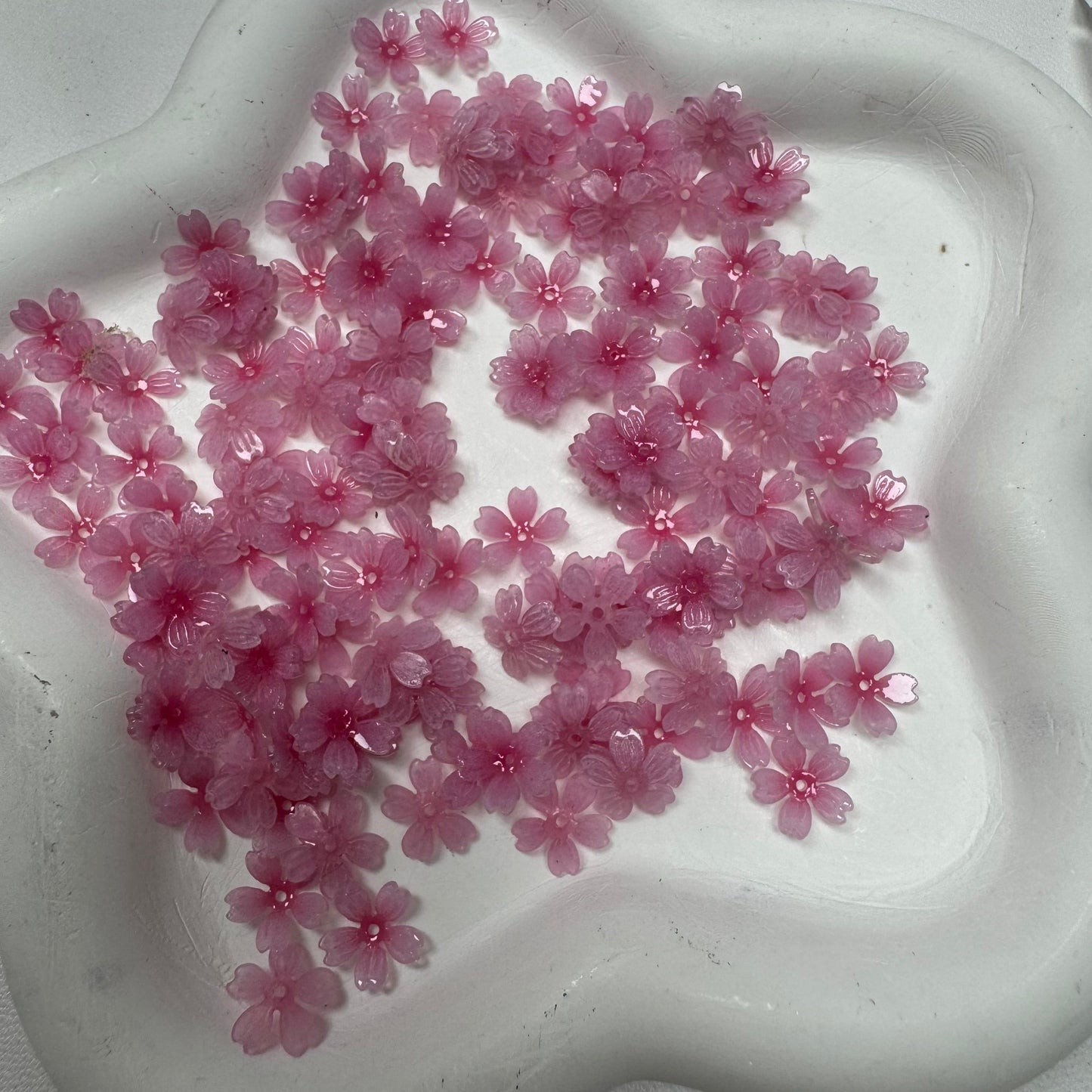 Pink Flower fruit Acrylic Tiny Beads for Diy Handmade