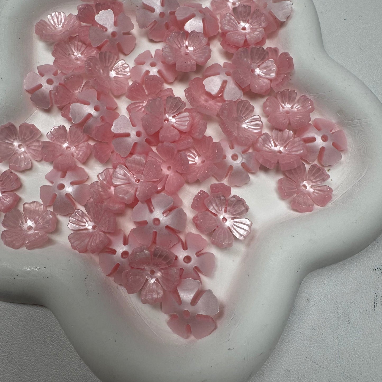 Pink Flower fruit Acrylic Tiny Beads for Diy Handmade