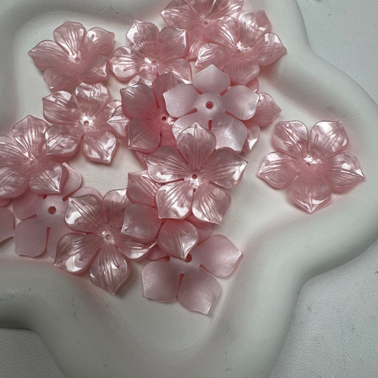 Pink Flower fruit Acrylic Tiny Beads for Diy Handmade