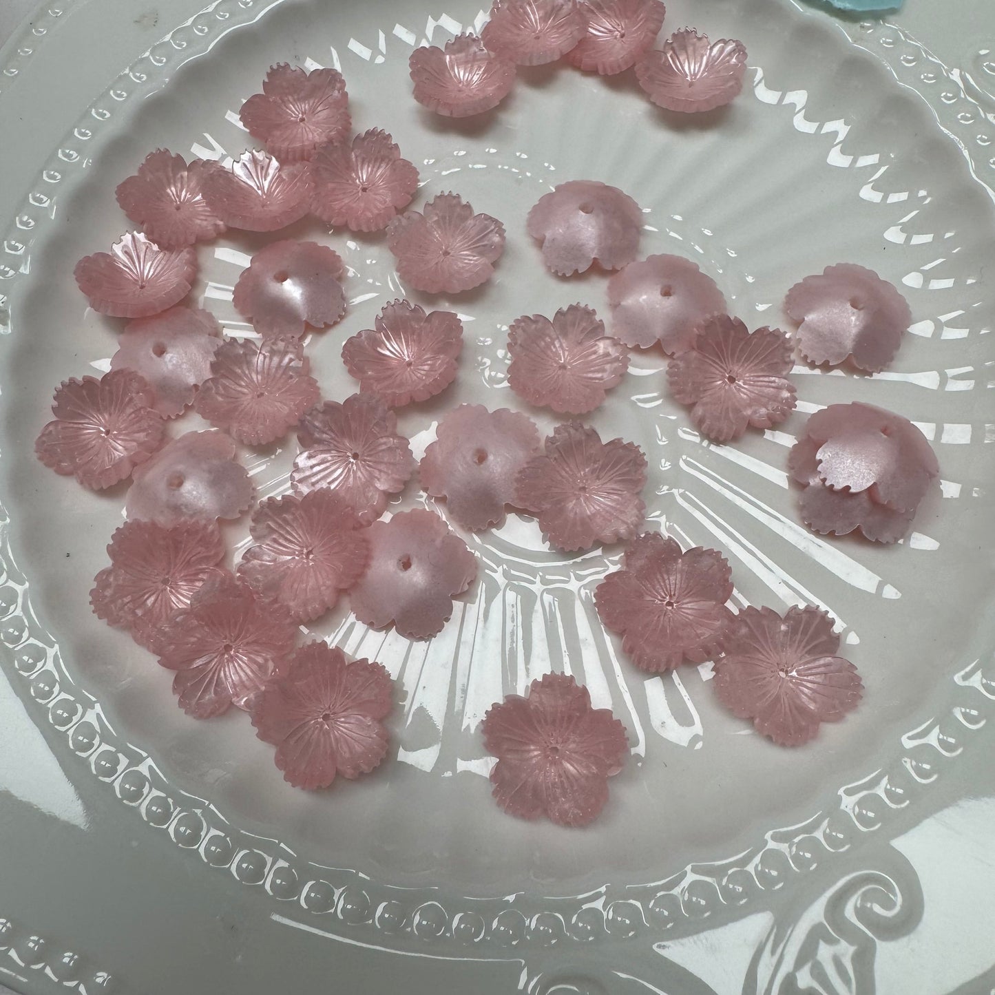 Pink Flower fruit Acrylic Tiny Beads for Diy Handmade