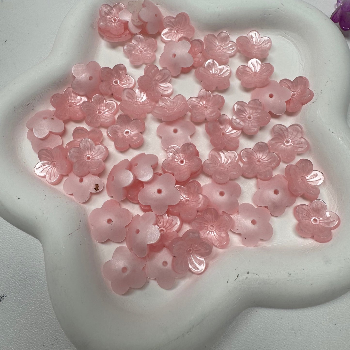 Pink Flower fruit Acrylic Tiny Beads for Diy Handmade