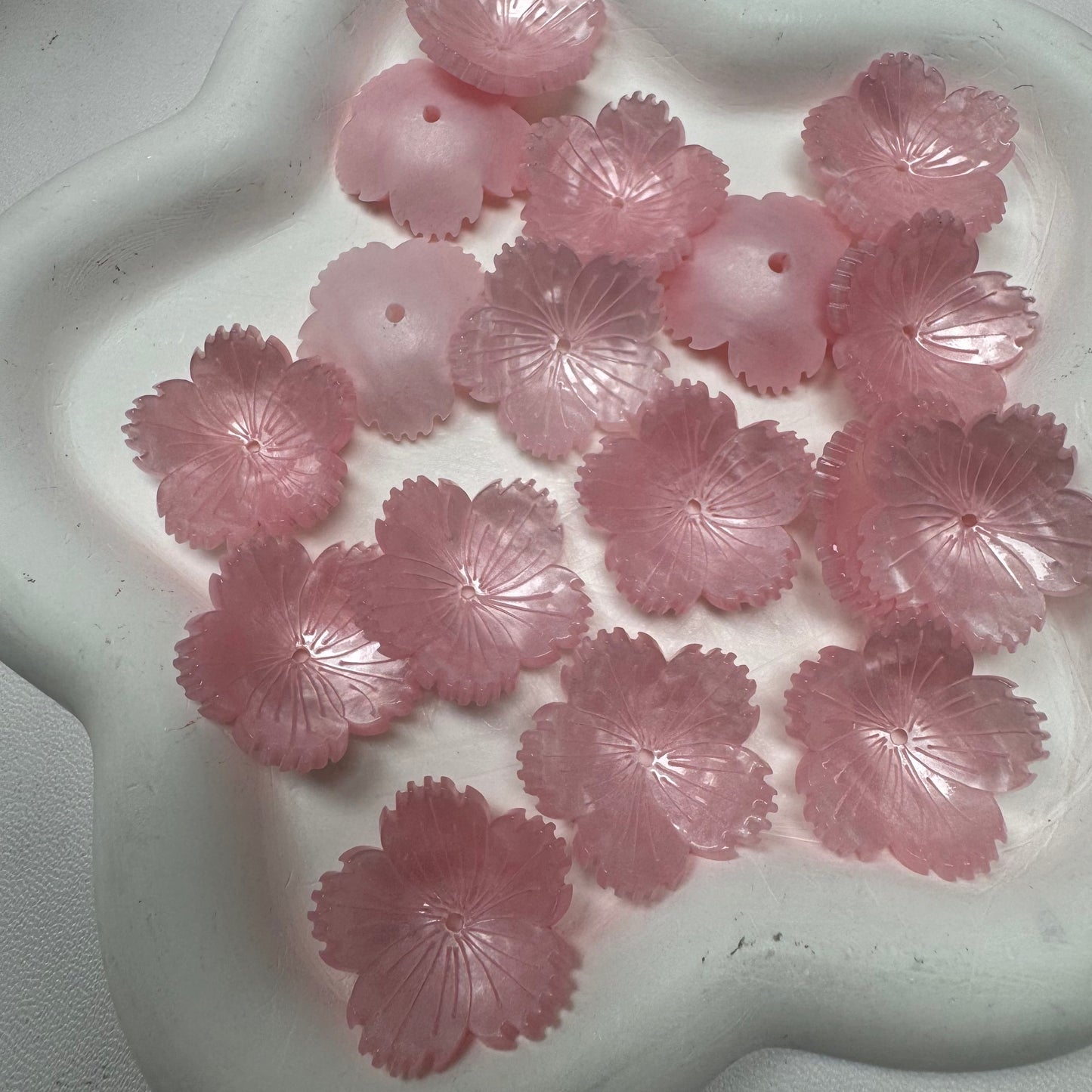 Pink Flower fruit Acrylic Tiny Beads for Diy Handmade